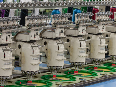 Row of Embroidery Machine Heads