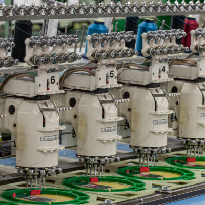 Row of Embroidery Machine Heads